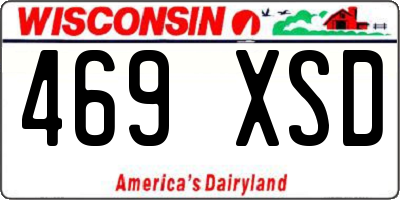 WI license plate 469XSD