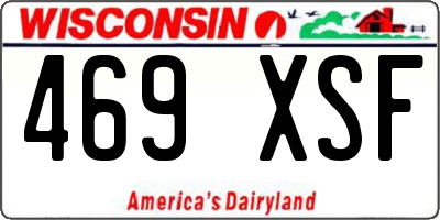WI license plate 469XSF