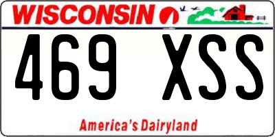 WI license plate 469XSS