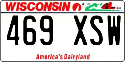 WI license plate 469XSW