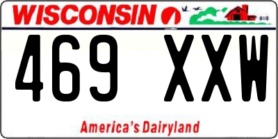 WI license plate 469XXW