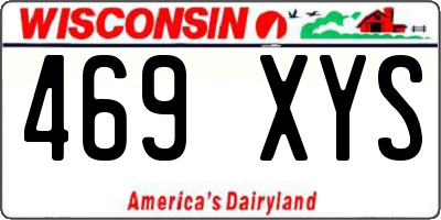 WI license plate 469XYS
