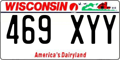 WI license plate 469XYY