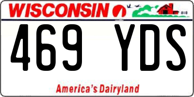 WI license plate 469YDS