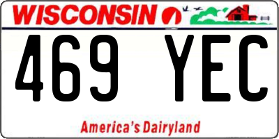 WI license plate 469YEC