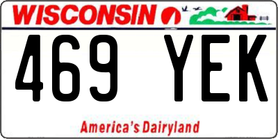WI license plate 469YEK