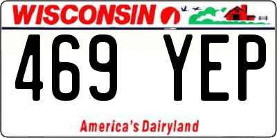 WI license plate 469YEP