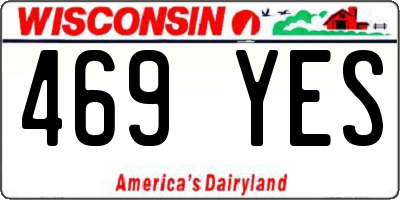 WI license plate 469YES