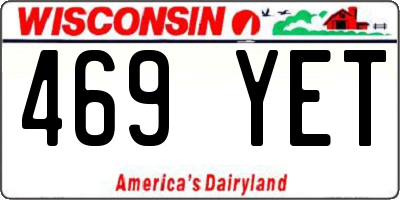 WI license plate 469YET