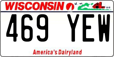 WI license plate 469YEW