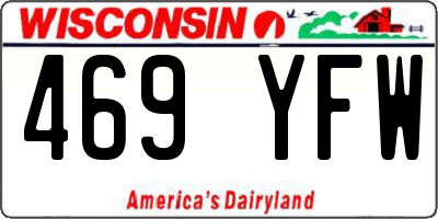 WI license plate 469YFW