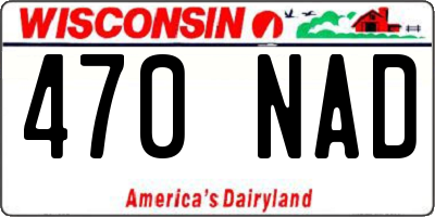 WI license plate 470NAD