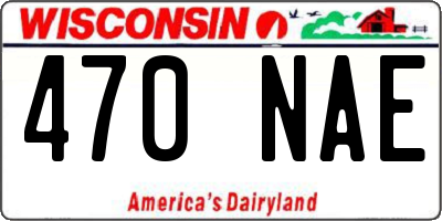 WI license plate 470NAE