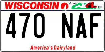 WI license plate 470NAF