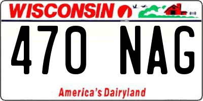 WI license plate 470NAG