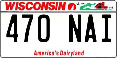 WI license plate 470NAI