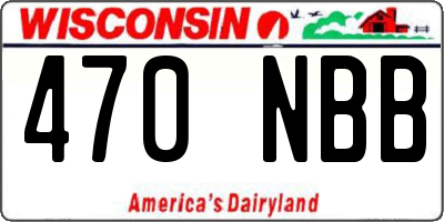 WI license plate 470NBB