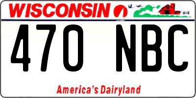 WI license plate 470NBC