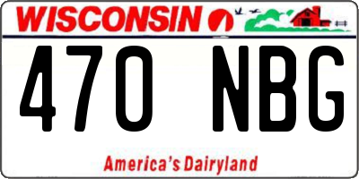 WI license plate 470NBG