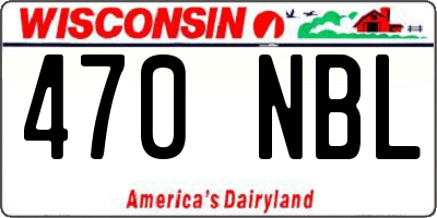 WI license plate 470NBL