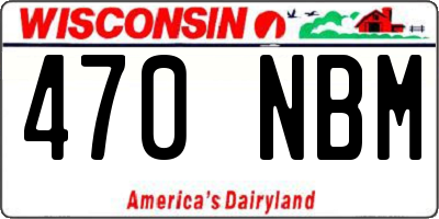WI license plate 470NBM