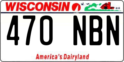 WI license plate 470NBN