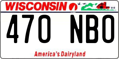 WI license plate 470NBO