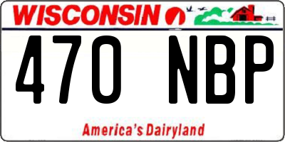 WI license plate 470NBP