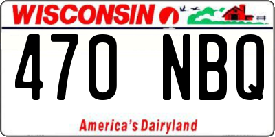 WI license plate 470NBQ