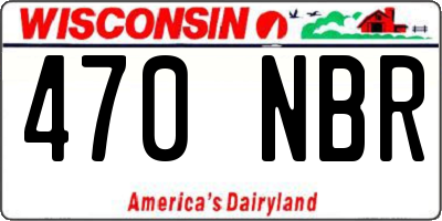 WI license plate 470NBR