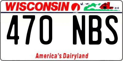 WI license plate 470NBS