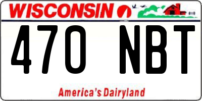 WI license plate 470NBT