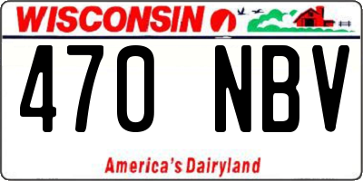 WI license plate 470NBV
