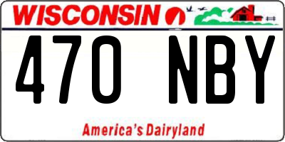 WI license plate 470NBY
