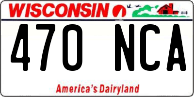 WI license plate 470NCA