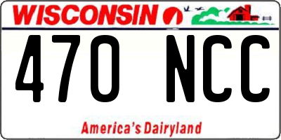 WI license plate 470NCC