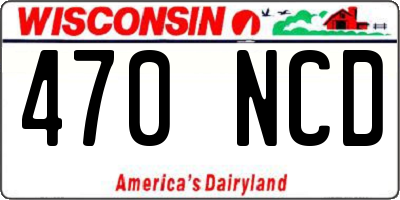 WI license plate 470NCD