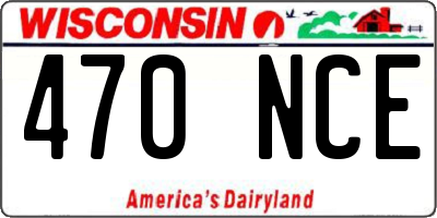 WI license plate 470NCE