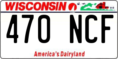WI license plate 470NCF