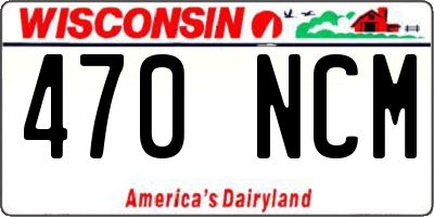 WI license plate 470NCM