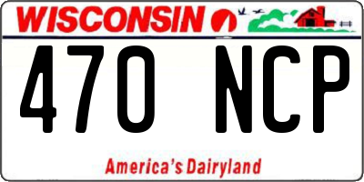 WI license plate 470NCP