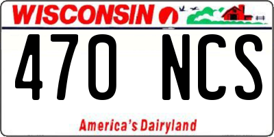 WI license plate 470NCS