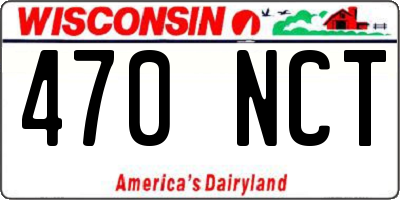 WI license plate 470NCT