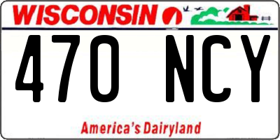 WI license plate 470NCY