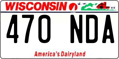 WI license plate 470NDA