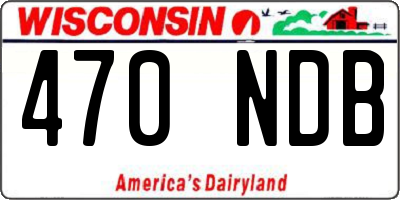 WI license plate 470NDB