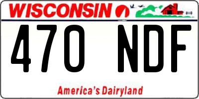 WI license plate 470NDF