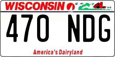 WI license plate 470NDG