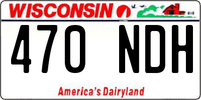 WI license plate 470NDH