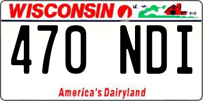 WI license plate 470NDI